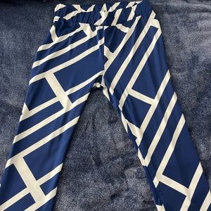 Blue and white dress pants